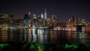 New York City Night Lights Reflection new york city wallpaper