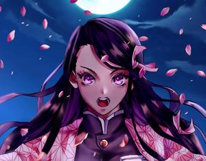 Nezuko, a member of the Kamado family, using her supernatural abilities nezuko wallpaper