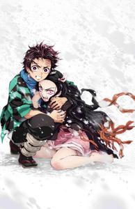 Nezuko and tanjiro kamado in a winter wonderland nezuko wallpaper