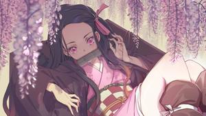 Nezuko Demon Slayer in Red Kimono nezuko wallpaper