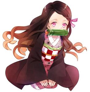 Nezuko Kamado kneeling, ready to fight nezuko wallpaper