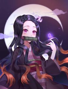 Nezuko under a mystical moonlight nezuko wallpaper