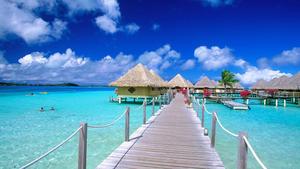 Nipa Huts On Beach In Maldives Desktop beach wallpaper