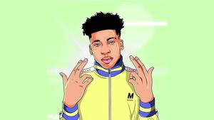 Nle Choppa poses in colorful yellow and green shades nle choppa wallpaper