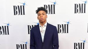 Nle Choppa Rocks a Blue Suit in Style nle choppa wallpaper