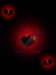 No Love Shattered Black Heart no love wallpaper