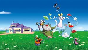 Oggy And The Cockroaches Cast Poster oggy and the cockroaches wallpaper