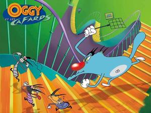 Oggy And The Cockroaches Staircase Chasing oggy and the cockroaches wallpaper