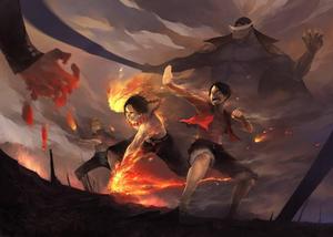 One Piece Desktop Luffy Ace Sabo Battle one piece desktop wallpaper