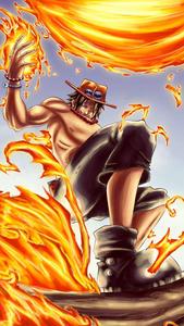 One Piece Phone Ace Generating Fire one piece phone wallpaper
