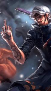 One Piece Phone Law Middle Finger one piece phone wallpaper