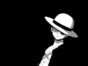 One Piece Straw Hat Luffy Black And White PFP black and white pfp wallpaper