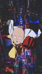 One Punch Man takes on another adversary. one punch man wallpaper
