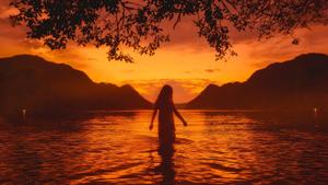 Orange Girl Alone alone girl wallpaper