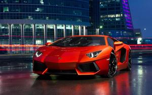 Orange Lamborghini Aventador LP700 Front lamborghini wallpaper