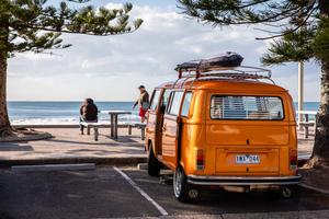 Orange Road Trip Van Australia summer wallpaper