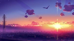 Orange Sunset Anime Aesthetic anime aesthetic wallpaper