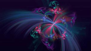 Organic abstract painting: Wispy lines - mesmerizing colours Wallpaper