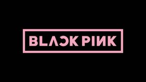 Original Blackpink Logo On Black blackpink logo wallpaper