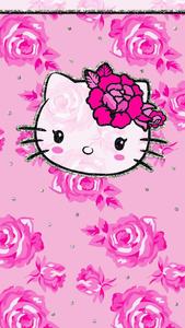 Painted Roses Cute Pink Hello Kitty cute pink hello kitty wallpaper