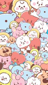 Pastel Purple Cooky And BT21 Friends pastel purple wallpaper