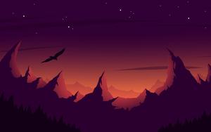 Pastel Purple Sky And Mountain pastel purple wallpaper