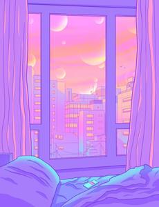 Pastel Purple Window View pastel purple wallpaper