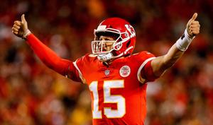 "Patrick Mahomes Celebrates Victory With a Thumbs Up". patrick mahomes wallpaper
