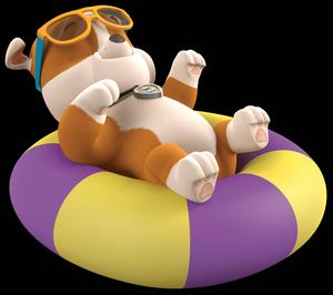 Paw Patrol Rubble On Swim Ring paw patrol wallpaper