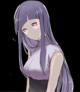 Pensive Purple Haired Anime Character hinata wallpaper