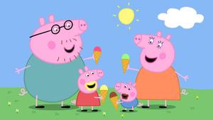 Peppa Pig always loves to bond with her family over her favourite snack - ice cream! peppa pig wallpaper