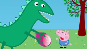 Peppa Pig and her best friend, the dinosaur, hanging out at the park peppa pig wallpaper