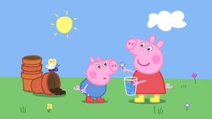 Peppa Pig Enjoying the Garden peppa pig wallpaper