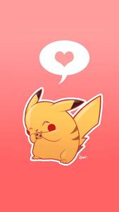 Pikachu cuddling a pink heart pikachu wallpaper