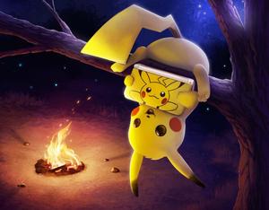 Pikachu On A Tree Picture pikachu wallpaper