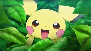 Pikachu Sneaking Out From The Leaves Picture pikachu wallpaper