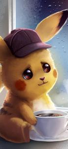 Pikachu With Cup Of Coffee pikachu wallpaper