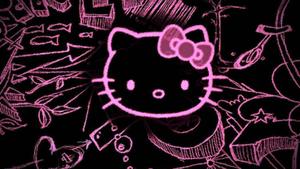 Pink And Black Hello Kitty Doodle black hello kitty wallpaper