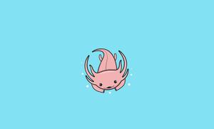 Pink Axolotl In Blue axolotl wallpaper