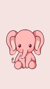 Pink Baby Elephant Cartoon IPhone cartoon iphone wallpaper