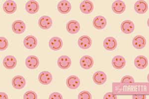 Pink Preppy Smiley Face On Yellow preppy smiley face wallpaper