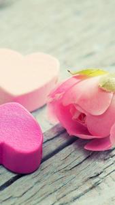 Pink Rose And Hearts Love Phone love phone wallpaper