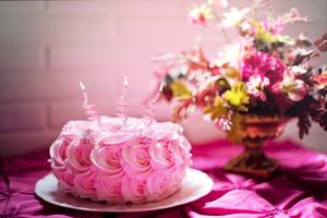 Pink Rose Happy Birthday Cake Picture Wallpaper