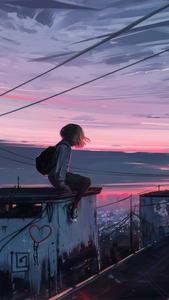 Pink Sky Aesthetic Girl aesthetic girl wallpaper