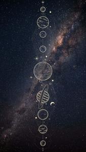 Planets Line Art Phone Background phone wallpaper