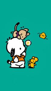 Pochacco With Choppy And Guri pochacco wallpaper