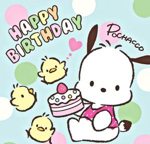 Pochacco With Happy Birthday Cake pochacco wallpaper