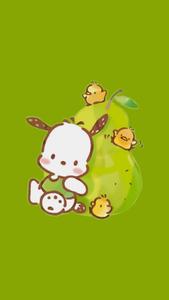 Pochacco With Huge Green Pear pochacco wallpaper