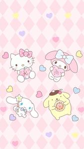 Pompompurin and Hello Kitty, Ready for a Kawaii Adventure! kawaii wallpaper