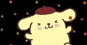 Pompompurin Confetti Background sanrio wallpaper